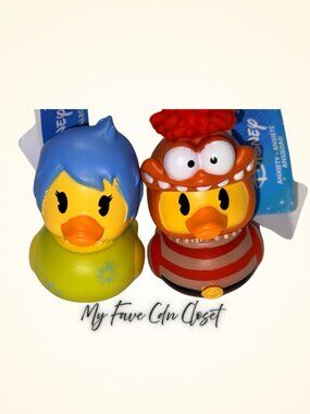 NEW Disney Duckalooz Inside Out Joy & Anxiety Rubber Ducks